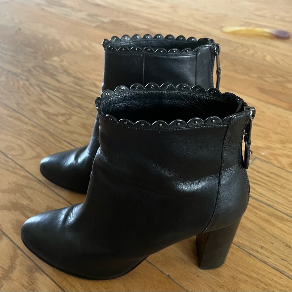 black leather ankle boots